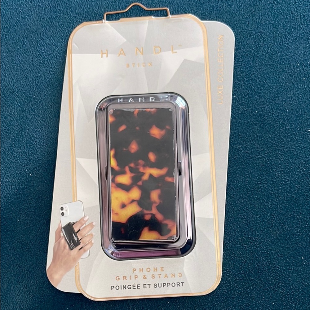 NEW Black and Orange fire Artistic Phone Grip and Stand